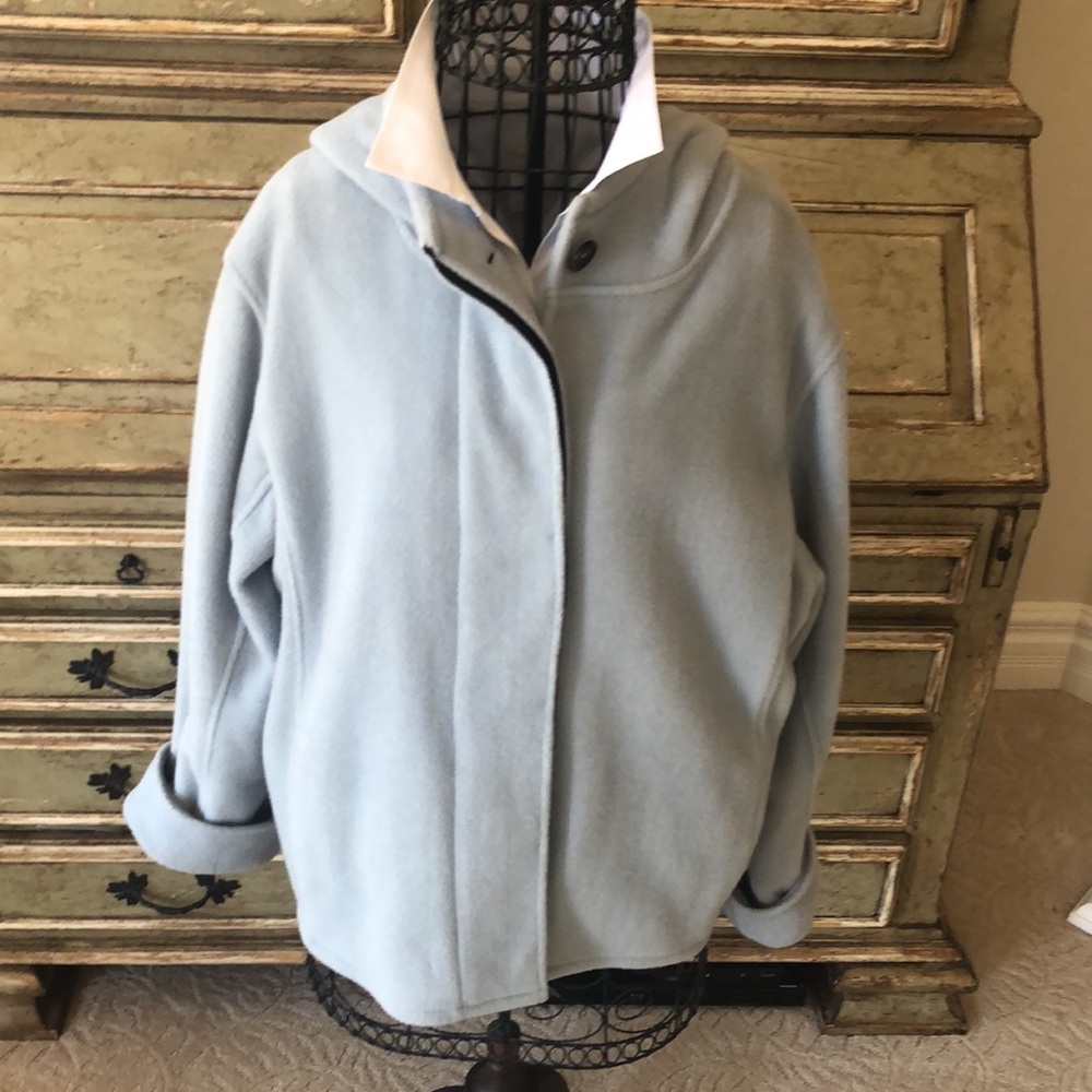 Fjäll Powder Blue Fleece Hooded Jacket Size L.